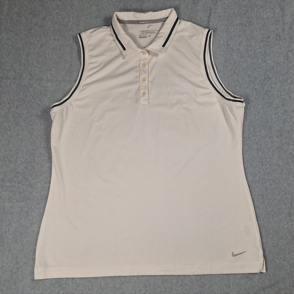 Nike Golf Women's Cream Sleeveless Polo Tank